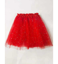 40cm亮片五星纱裙 红色