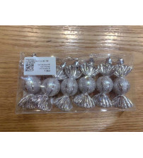 8cm亮光糖果彩绘.6个/pvc盒.10盒/中包.银色(含税 bruto)