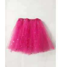 40cm亮片五星纱裙 深粉色