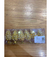 6cm亮光彩绘新松果.6个/盒.10盒/中包.金色(含税 bruto)