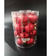 40mm玻璃球 红/每PVC桶装20pcs
