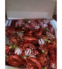 圣诞球小串 40串 红色 6cm