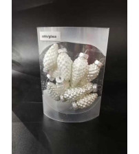 45mm玻璃松果 白/每PVC盒装12pcs