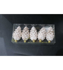 8cm松果彩绘.5个/pvc盒.香槟