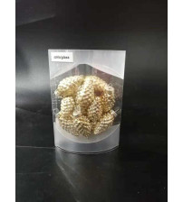 45mm玻璃松果 金/每PVC盒装12pcs