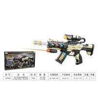 枪管360度旋转电动闪光音乐冲锋枪(带红外线)