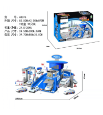 A8376警察局停车场套装(配一只塑胶巴士二只合金车)