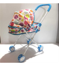 蓝色圆圈铁车（圆点布）