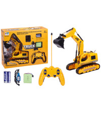遥控履带闪光工程车(挖掘机、5通带3颗7彩灯、带4节5号可充电电池2节5号非充电电池和充电器)（不含税 neto）