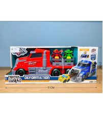 红色大拖头车＋一闪变形车