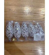 8cm长松果彩绘.5个/盒.10盒/中包.银色(含税 bruto)