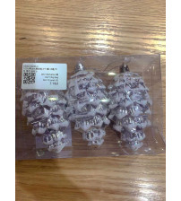 10CM亮光松果彩绘.3个/盒.10盒/中包.银色(含税 bruto)