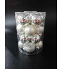 40mm玻璃球 银/每PVC桶装20pcs