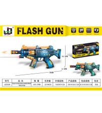 电动闪光音板枪头伸缩冲锋枪（带红外线）