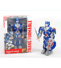 擎天柱走路+手摆+头摆+音乐+闪光灯