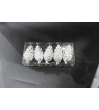 8cm松果彩绘.5个/pvc盒.银色