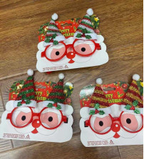 粗线条纹三角帽眼镜3色混1/纸卡  12/中包混（含税 bruto）