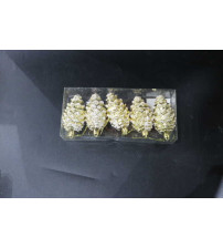 8cm松果彩绘.5个/pvc盒.金色