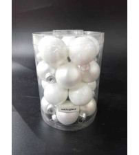 40mm玻璃球 白/每PVC桶装20pcs