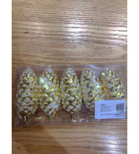 8cm长松果彩绘.5个/盒.10盒/中包.金色(含税 bruto)