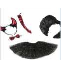 牛角三件套加翅膀加30cm纱裙（图片色）（含税 bruto）