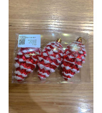 10CM亮光松果彩绘.3个/盒.10盒/中包.红色(含税 bruto)