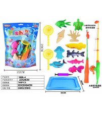 彩袋磁性钓鱼配充气池16PCS