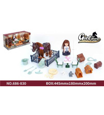 小马+5寸肥娃+3只小猫+狗+狗屋桌椅茶具场景（不含税 neto）