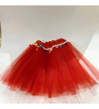 30厘米毛球纱裙  红色