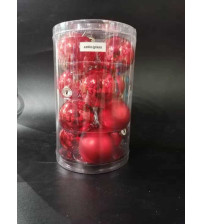 60mm玻璃球 红/每PVC桶装12pcs