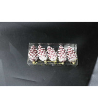 8cm松果彩绘.5个/pvc盒.酒红