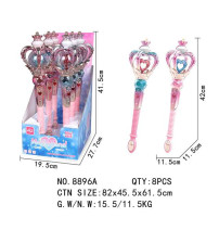 女孩声光音乐皇冠魔法电动棒6PCS（2色混装）(不含税 neto）