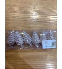 6cm亮光彩绘新松果.6个/盒.10盒/中包.银色(含税 bruto)