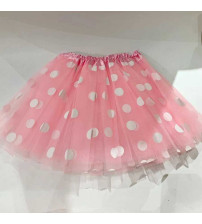 30CM 圆点纱裙 粉红色
