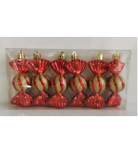 8cm亮光糖果彩绘.6个/pvc盒.10盒/中包.红色(含税 bruto)