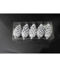 8cm松果彩绘.5个/pvc盒.灰色