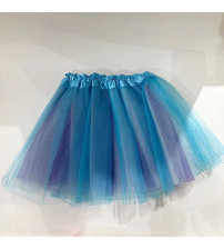 30CM 三层三色纱裙 蓝色