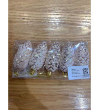 8cm长松果彩绘.5个/盒.10盒/中包.香槟(含税 bruto)