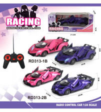 1：24遥控一键开门仿真跑车;前进 后退 左转 右转 停止;2款各3色混装