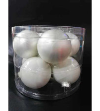 80mm玻璃球 白/每PVC桶装8pcs