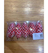 8cm长松果彩绘.5个/盒.10盒/中包.红色(含税 bruto)