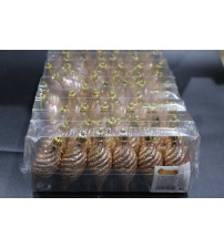 9cm螺旋尖果彩绘.6个/pvc盒.香槟色