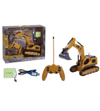 5通道遥控合金履带工程车(合金挖掘机、5通道、3颗7彩灯、带4.8V可充电电池组和4.8V USB充电线)（不含税 neto）