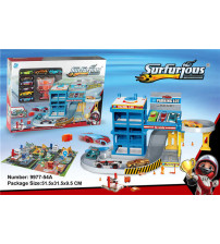 旋转赛车停车场+48PCS拼图 配8只合金车(不含税 neto)