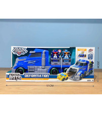 蓝色大拖头车＋一闪变形车