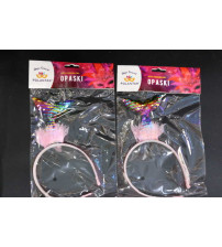 单角美人鱼头扣加头纱（粉红）