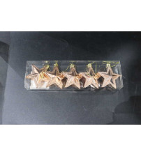 6cm五角星彩绘.5个/pvc盒.香槟色