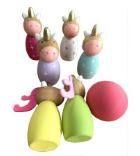 wooden unicorn bowling set